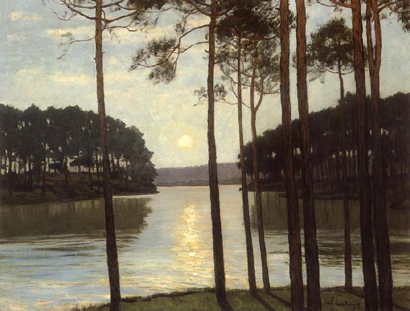 Walter Leistikow Evening mood at the battle lake Germany oil painting art